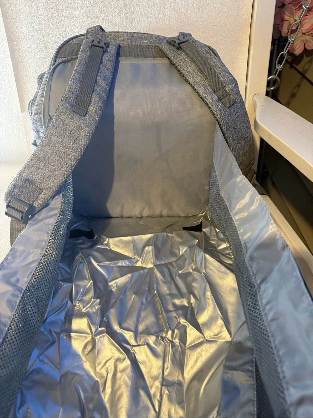 Lovevook diaper backpack with fold-out changing station gray